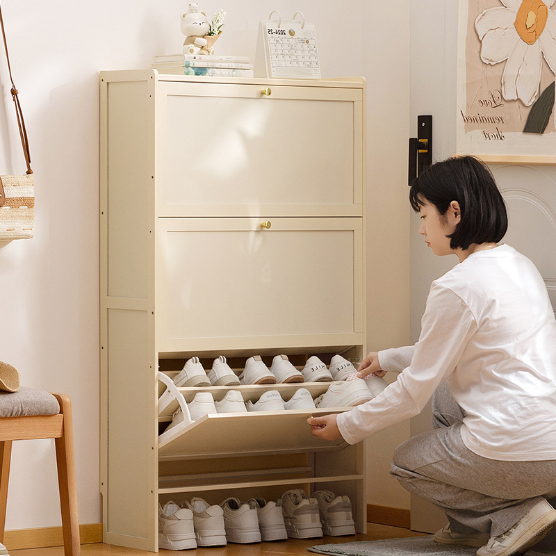 简易鞋架子鞋柜木制宿舍占地小放门口多层带门鞋子收纳架鞋架