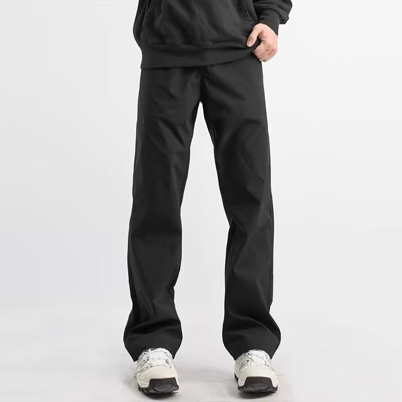 Pantaloni da uomo ActiveGo, in pile, ampi, casual, lunghi, funzionali, neri, morbidi, autunnali e invernali_voghion.com