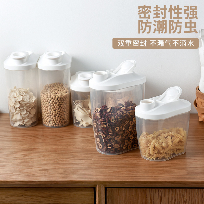 Sealed Jar Grain Kitchen Storage Box Food Grade Transparent Plastic Jar Rice Bucket Storage Storage Jar for Beans