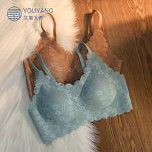 无痕内衣女无钢圈小胸聚拢收副乳薄款上托调整型透气胸罩蕾丝文胸