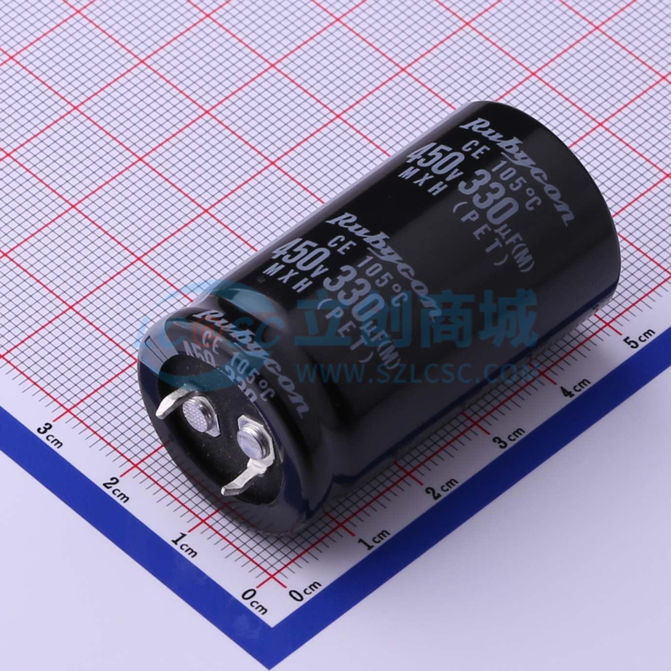 Elektrolitik Kondensator 330uF 450V, 25x45mm, Horn Tipli