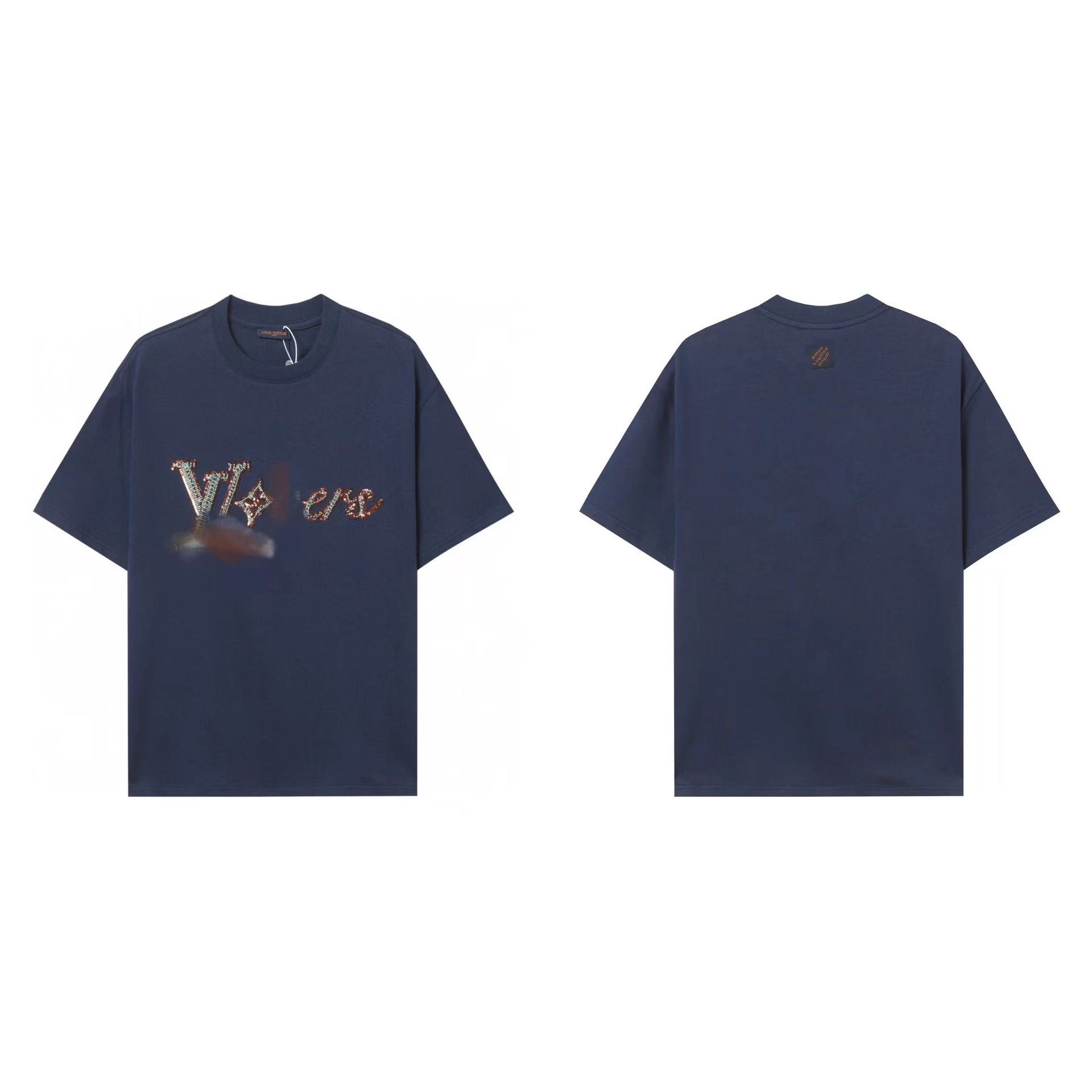 Cross-Border Trendy Brand Lujia 25 Spring and Summer Casual Printed Pattern Simple Series Men's and Women's High Version Short-Sleeved T-Shirts