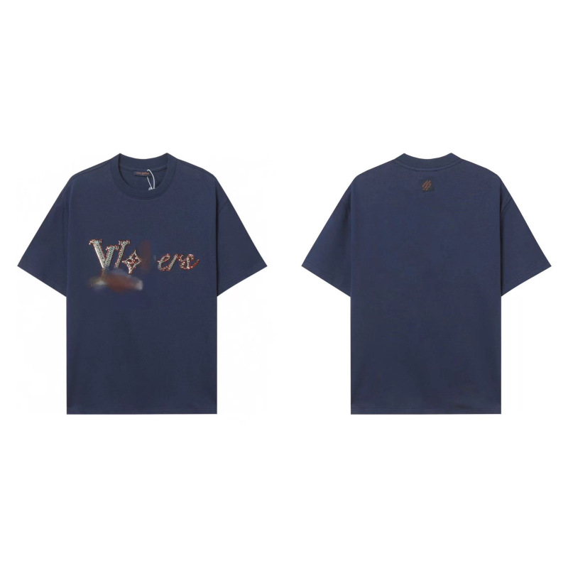 Cross-Border Trendy Brand Lujia 25 Spring and Summer Casual Printed Pattern Simple Series Men's and Women's High Version Short-Sleeved T-Shirts Cross-Border Trendy Brand Lujia 25 Spring and Summer Casual Printed Pattern Simple Series Men's and Women's High Version Short-Sleeved T-Shirts