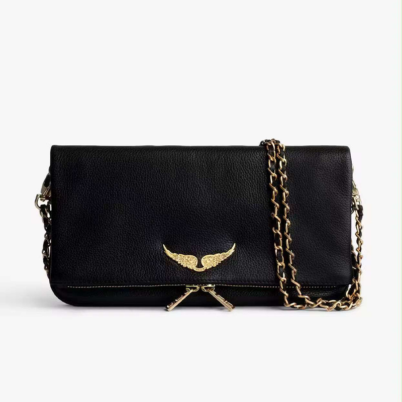 2026 New Fashion Women's Crossbody Bag Black Pu Retro Shoulder Bag Luxury Design Casual Ladies Envelope Bag