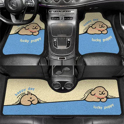 Avtomobil döşəmə paspasları — Dirt-Resistant, Cuttable and Stain-Resistant - zx-cute-cartoon-car-floor-mats-13-5060-front-foot-wire-loop-self-cut