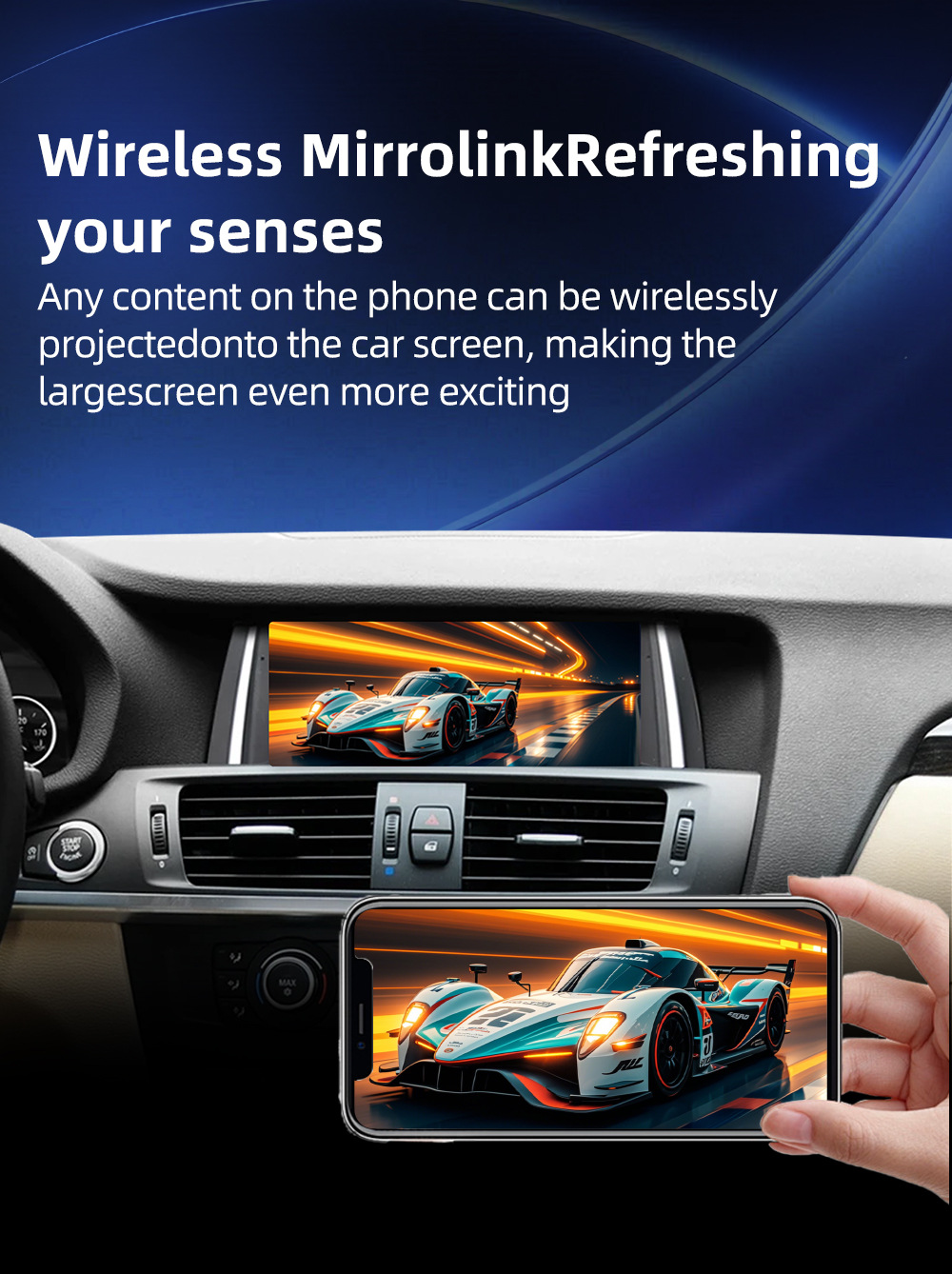 Car-Mounted Carplay Central Control Large Screen Suitable for Bmw X3 F25 X4 F26 2011-2017 Android Navigation
