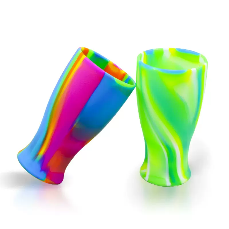 亚马逊硅胶洗漱杯防摔防烫耐高温喝水杯外出便携饮料杯啤酒杯子