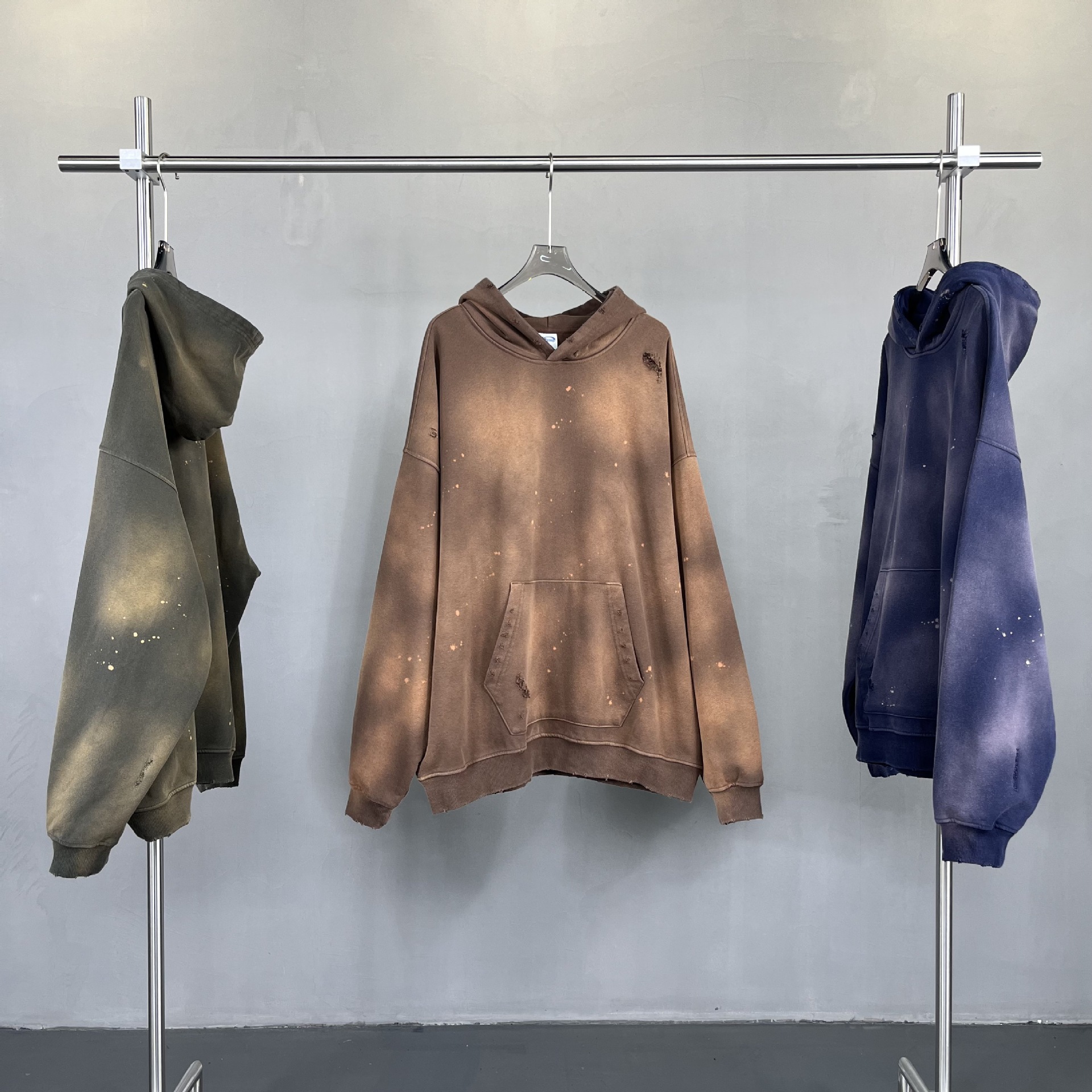 Vintage Gradient Kapuzenjacke Für Herren Im Distressed Street Style_voghion.com