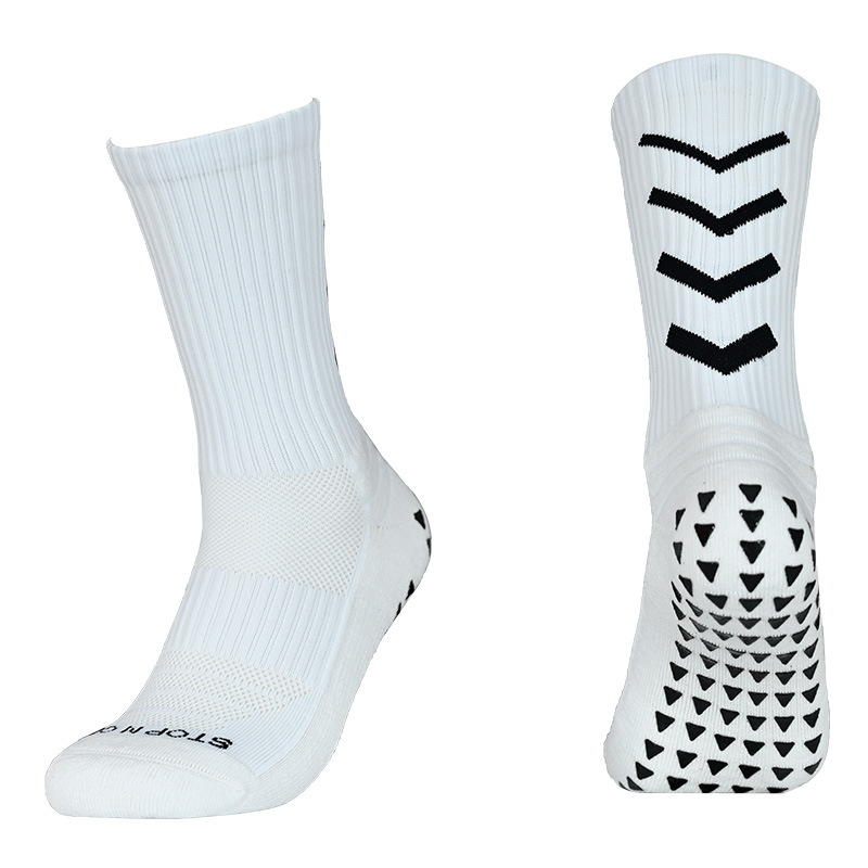 Rx144 Towel-Soled Football Socks with Adhesive Dots, Mid-Calf Socks for Men and Women, Sports Training and Competition Non-Slip Friction-Resistant Mid-Calf Socks