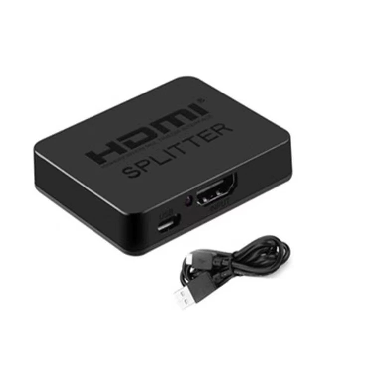 HDMI-сплиттер 1 вход-2 выхода 4K, миниатюрный пластиковый корпус, один вход, два выхода, многопортовое переключение экранов, распределение 4K высокой четкости