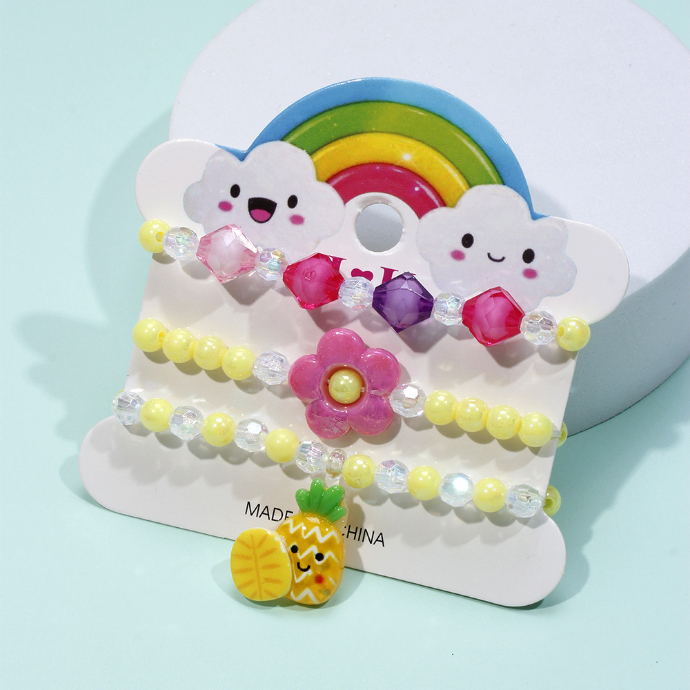 Cute Flower Pineapple Arylic Girlu0027S Bracelets 1 Set