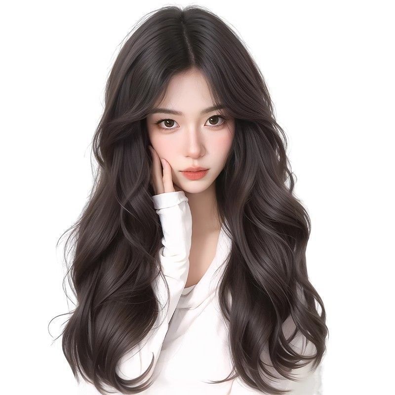 假发女全头套日常韩式氛围感大波浪长卷发仿真人发日常整顶假发套|undefined
