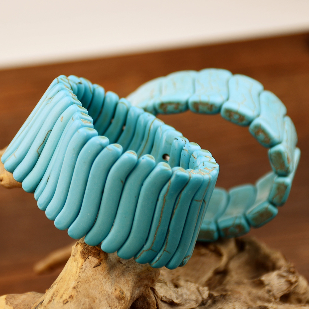 61g Weight Retro Solid Color Turquoise Women's Bangle