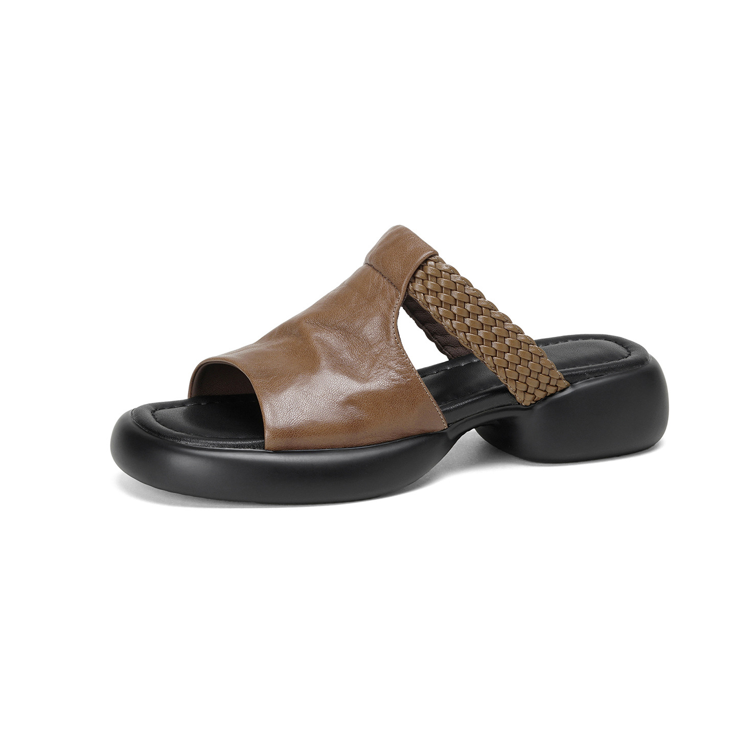 Sandal nữ đế bệt 4cm dáng xỏ ngón mùa hè đơn giản — đen chi tiết 14