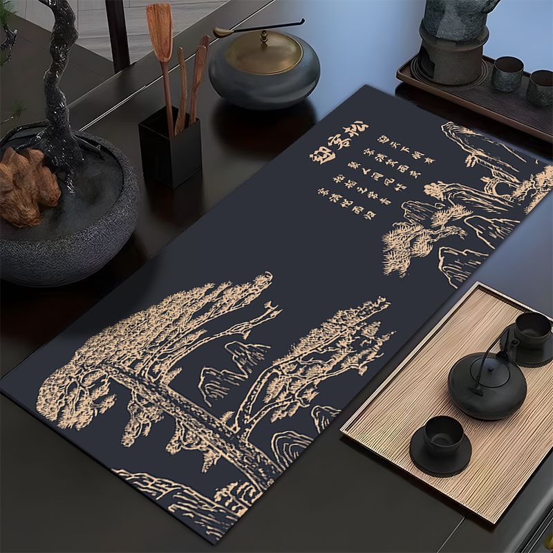 硅藻泥吸水茶席茶巾中式茶布茶盘沥水垫功夫桌布茶具茶壶茶道桌垫