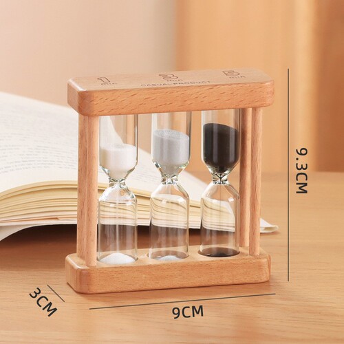 Factory direct sales and retail 3-minute hourglass smiling face hourglass. 1.3.5-minute wooden combination timer hourglass
