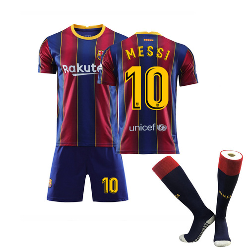 Barcelona Home and Away Jersey 20-21 Messi Player Kit Children's Football Kit for Boys