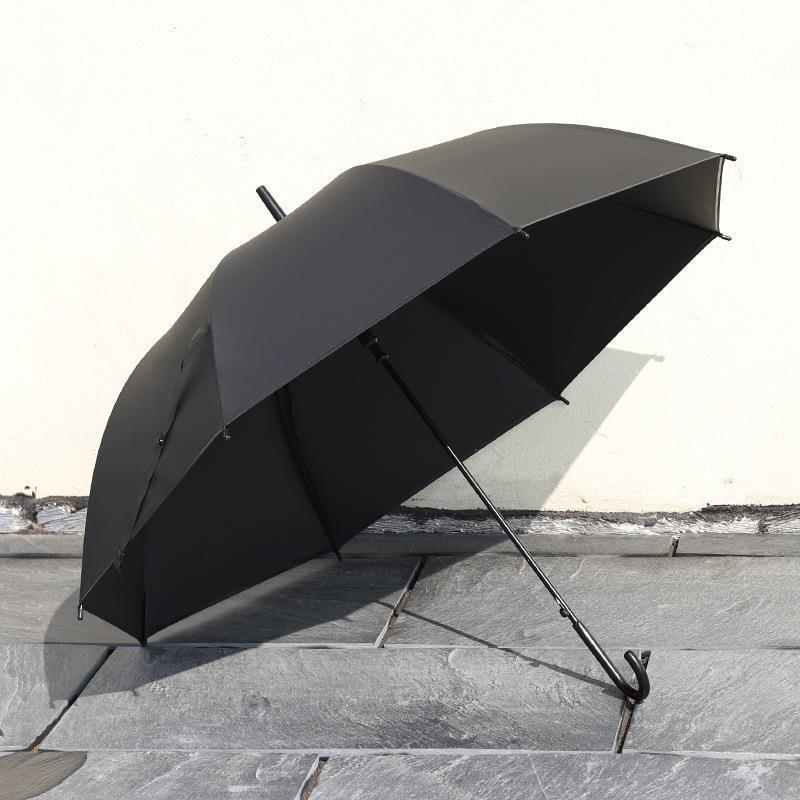 Paraguas transparente de plástico al por mayor 8-hueso mango recto automático mango largo paraguas de sol transparente de gran tamaño logotipo personalizable