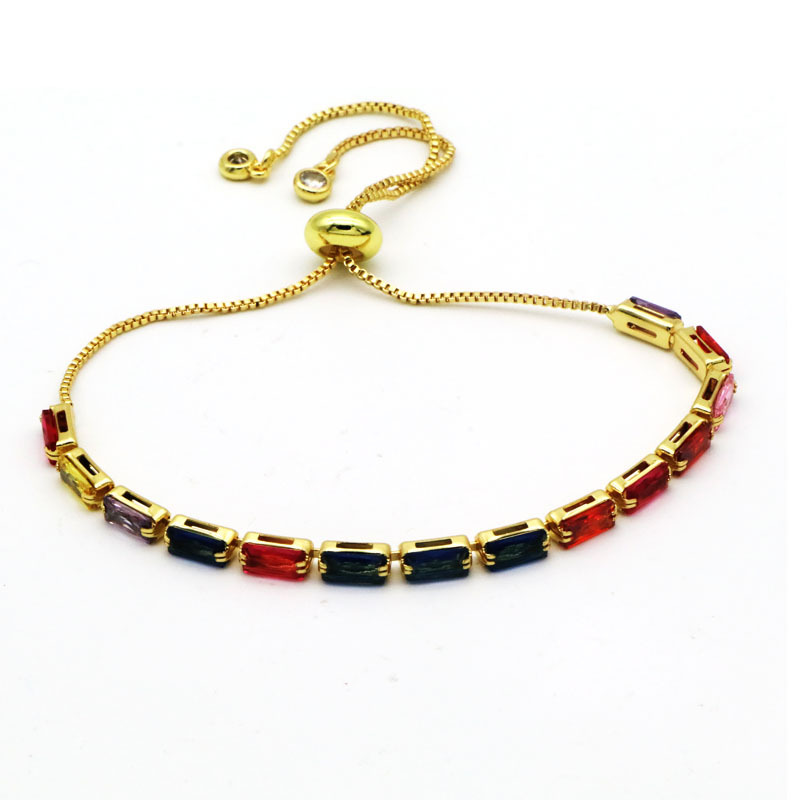 Fashion Square Copper Inlay Zircon Bracelets 1 Piece