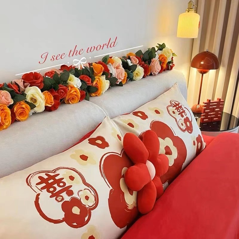 Decoración de la boda Decoración de la boda Decoración de la sala de estar Flor Flor Flor Mesa de la sala de bodas Mesita de la cama de la boda Decoración de flores falsas