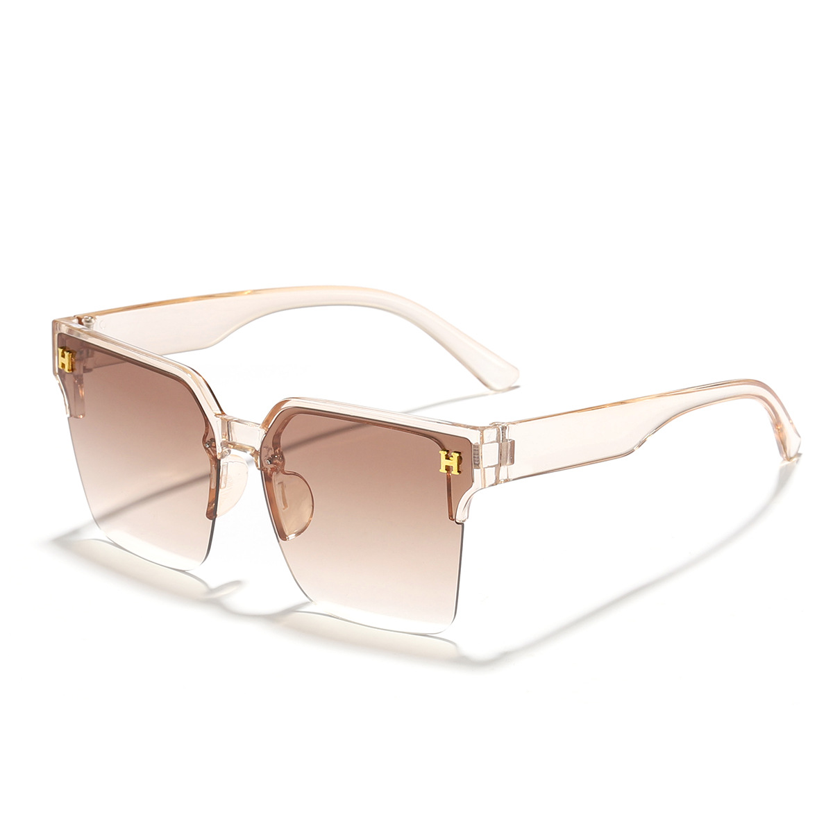 Nuevo estilo coreano H-carta elegante medio marco cara-mirando pequeña moda todo partido al aire libre UV a prueba de gafas de sol