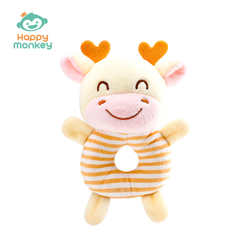 Sonajero de mano redondo para bebés Happymonkey, sonajero de mano para bebés de 0 años, juguete relajante