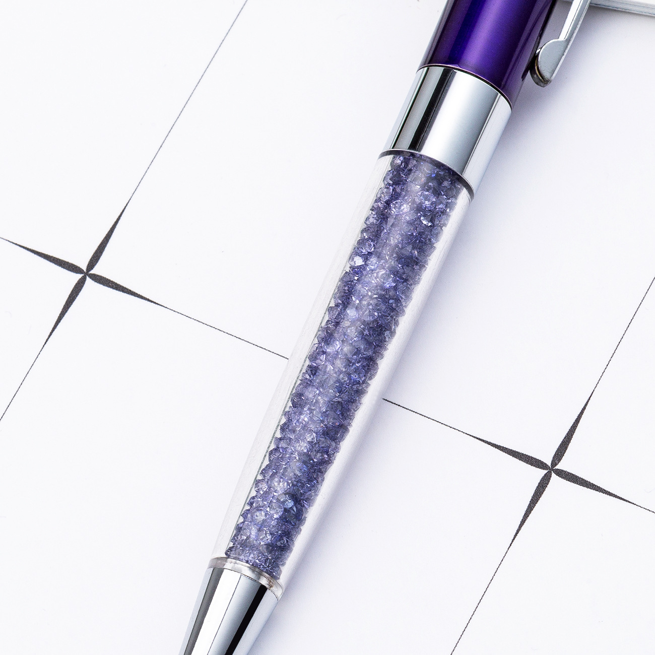 Bolígrafo de cristal de metal rotativo bolígrafo de diamante de escritura de papelería coreana bolígrafo de pantalla táctil