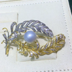 Натуральная подвеска из жемчуга на лацкан, 13mm, материал