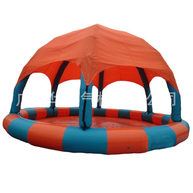 水池组合帐篷充气遮阳游泳池充气水池帐篷组合PVC遮阳棚柱子特价