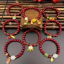 国风仿朱砂手链中古风个性简约设计感百搭闺蜜情侣礼物招财手饰品