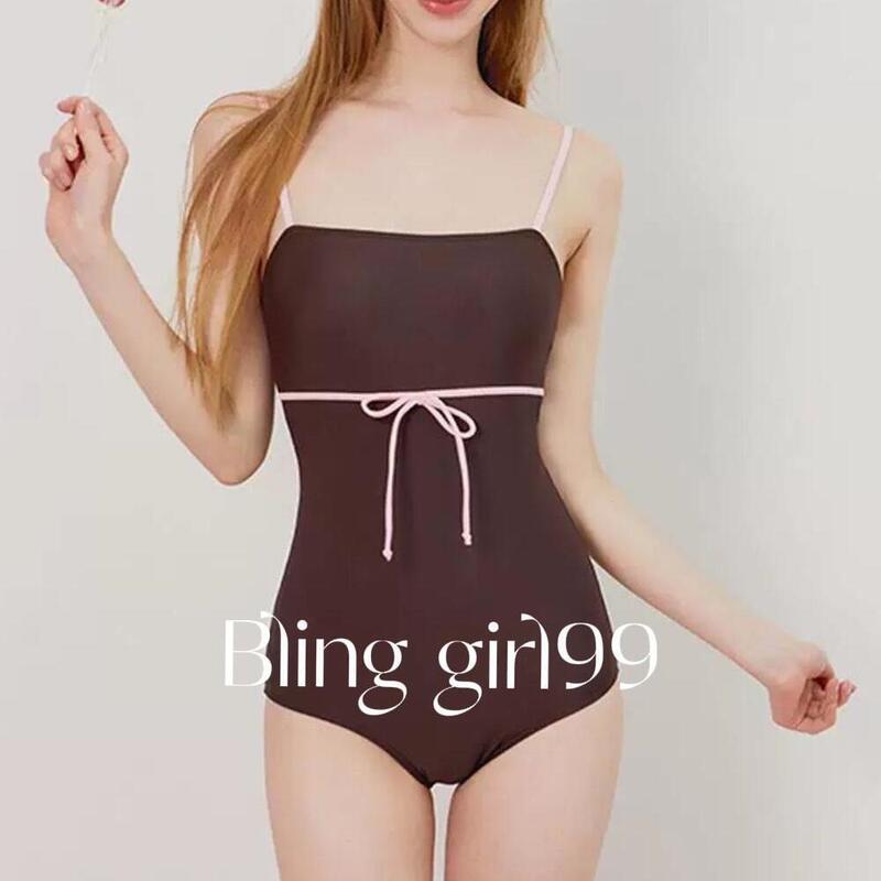 【キャラメルプリン】カレー連体リゾート水着新型大人連体水着純色白純欲高級|undefined