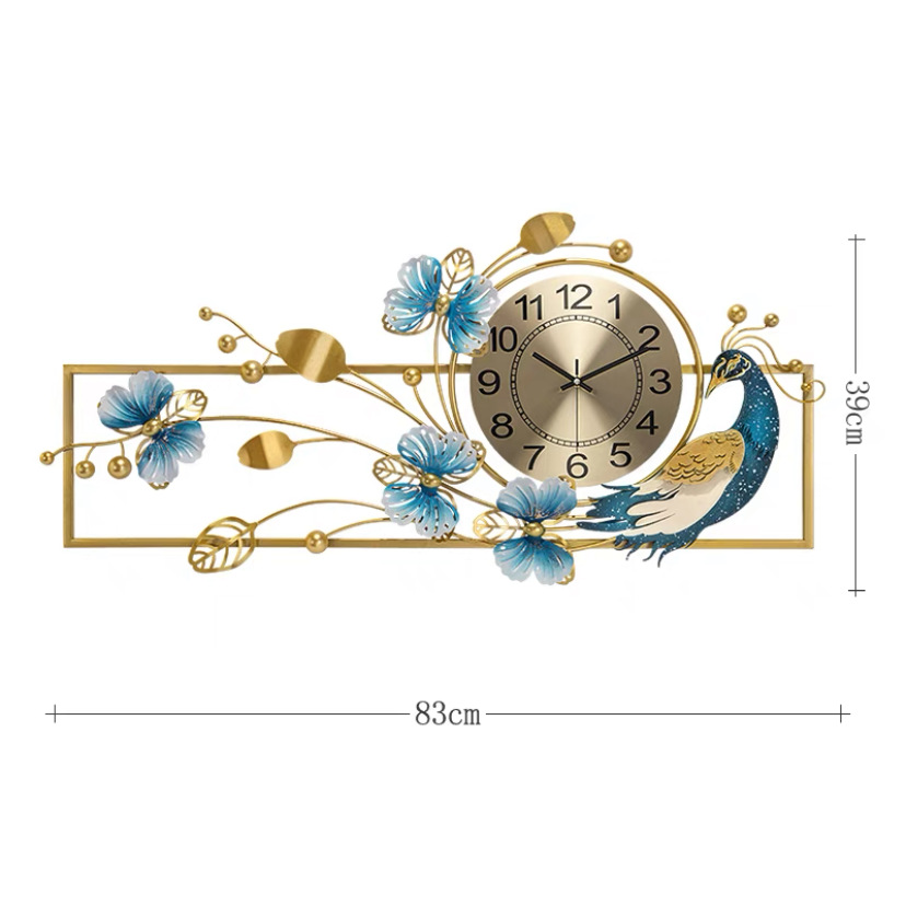 Reloj de pared decorativo diseño pavo real creativo minimalista – para sala de estar o fondo de casa de familia, venta en Amazon.
