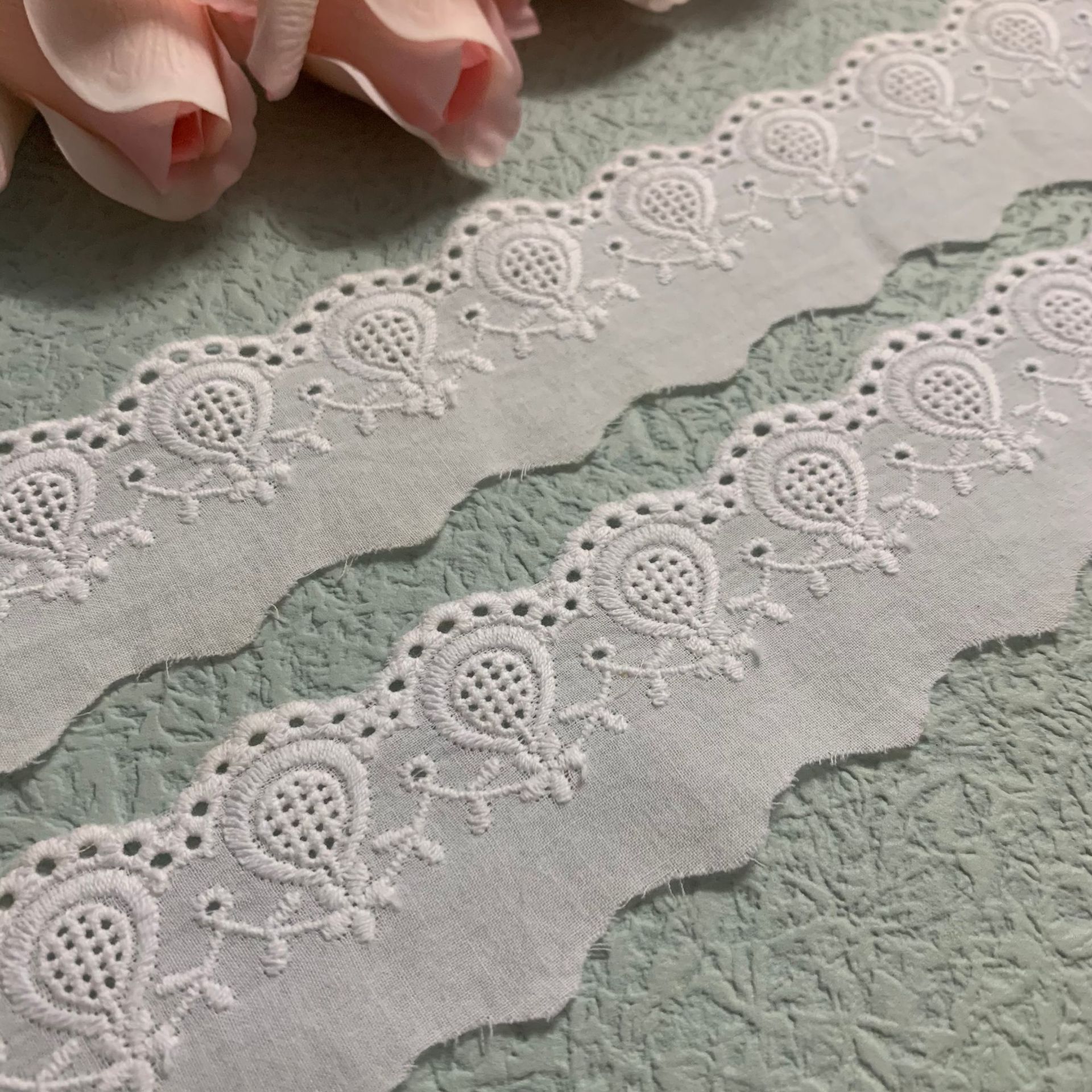 厂家直销全棉立体刺绣童装女装小花边 服装辅料洛丽塔配饰手工DIY