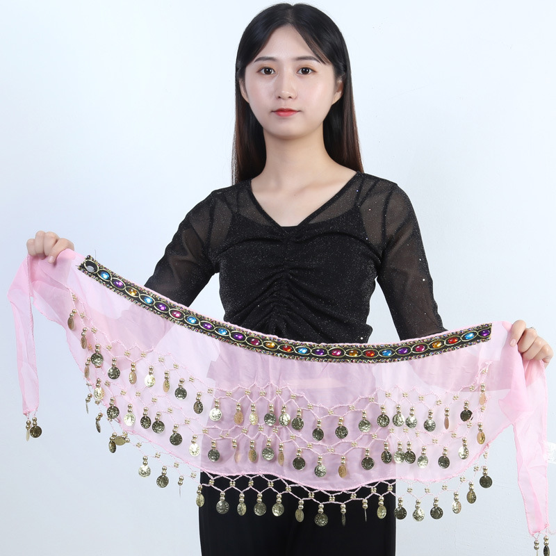 Danza del vientre más cadena de cintura de diamantes danza india toalla de cadera danza del vientre práctica de fitness cadena de cintura fitness fitness para principiantes cadena de cintura mujer