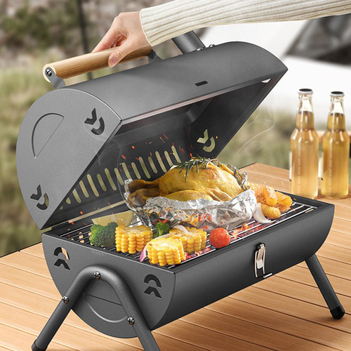 Outdoor charcoal grill portable picnic camping grill double-sided dual-use good appearance easy to carry