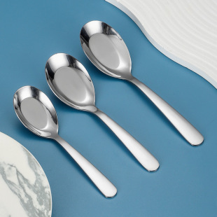 Stainless steel flat spoon tableware spoon Golden creative small spoon long handle spoon spoon spoon logo printing