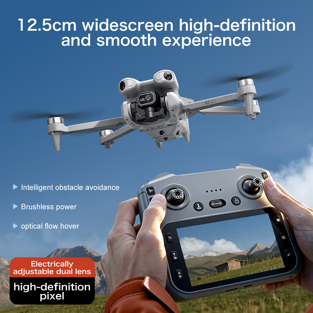 Transfronterizo GT50 plegable UAV de alta definición con transmisión de pantalla sin escobillas de cuatro ejes de control remoto vehículo aéreo modelo aéreo