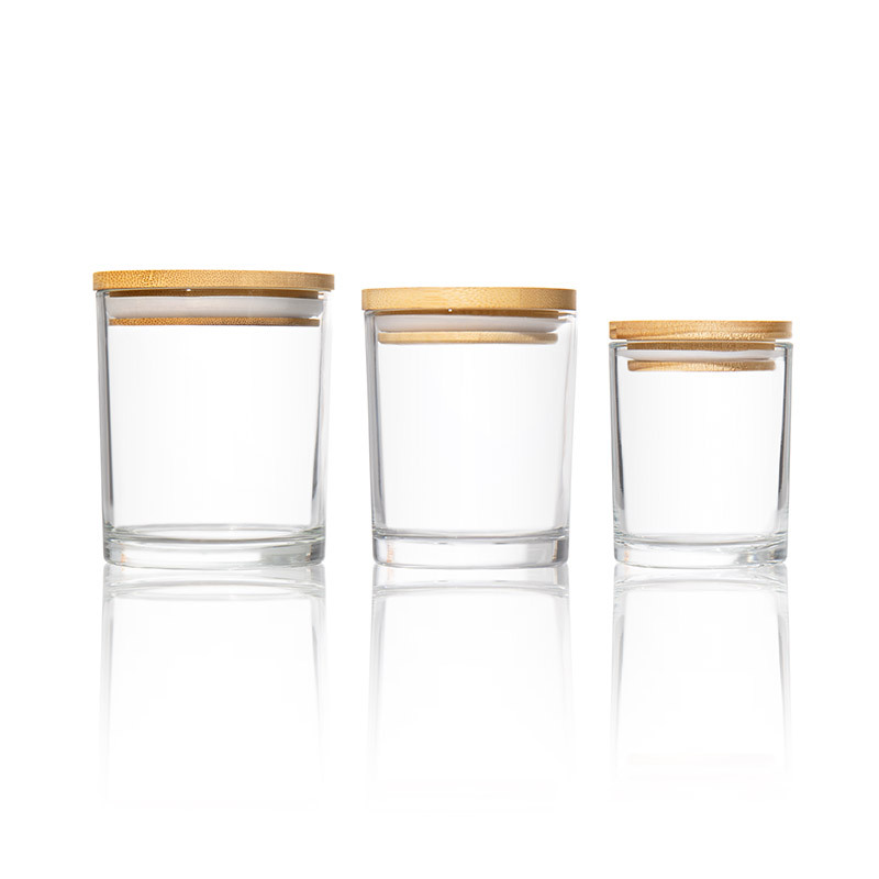 Taza de vela de color taza de vidrio perfumado taza vacía espesada gradiente de fragancia doméstica recipiente de vela con cubierta para decoración doméstica