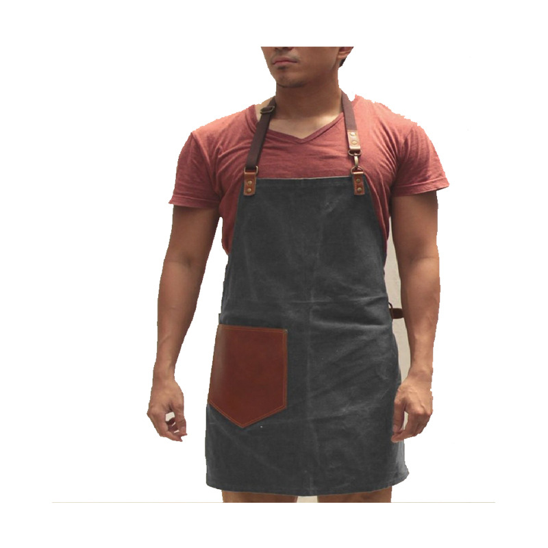 来样开发韩版帆布男女手工围裙美术美容绘画咖啡店牛仔围裙