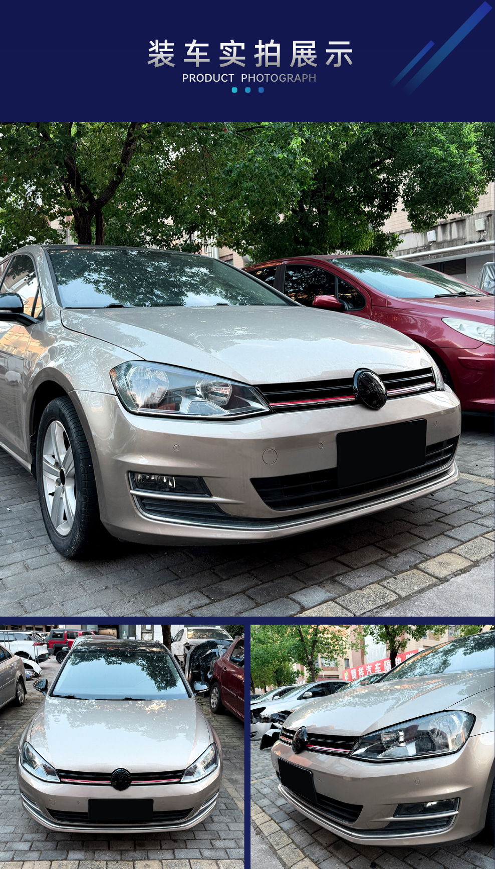 Suitable for Volkswagen Golf 7 MK7 2013-2016 R model honeycomb center grille cross-border modification