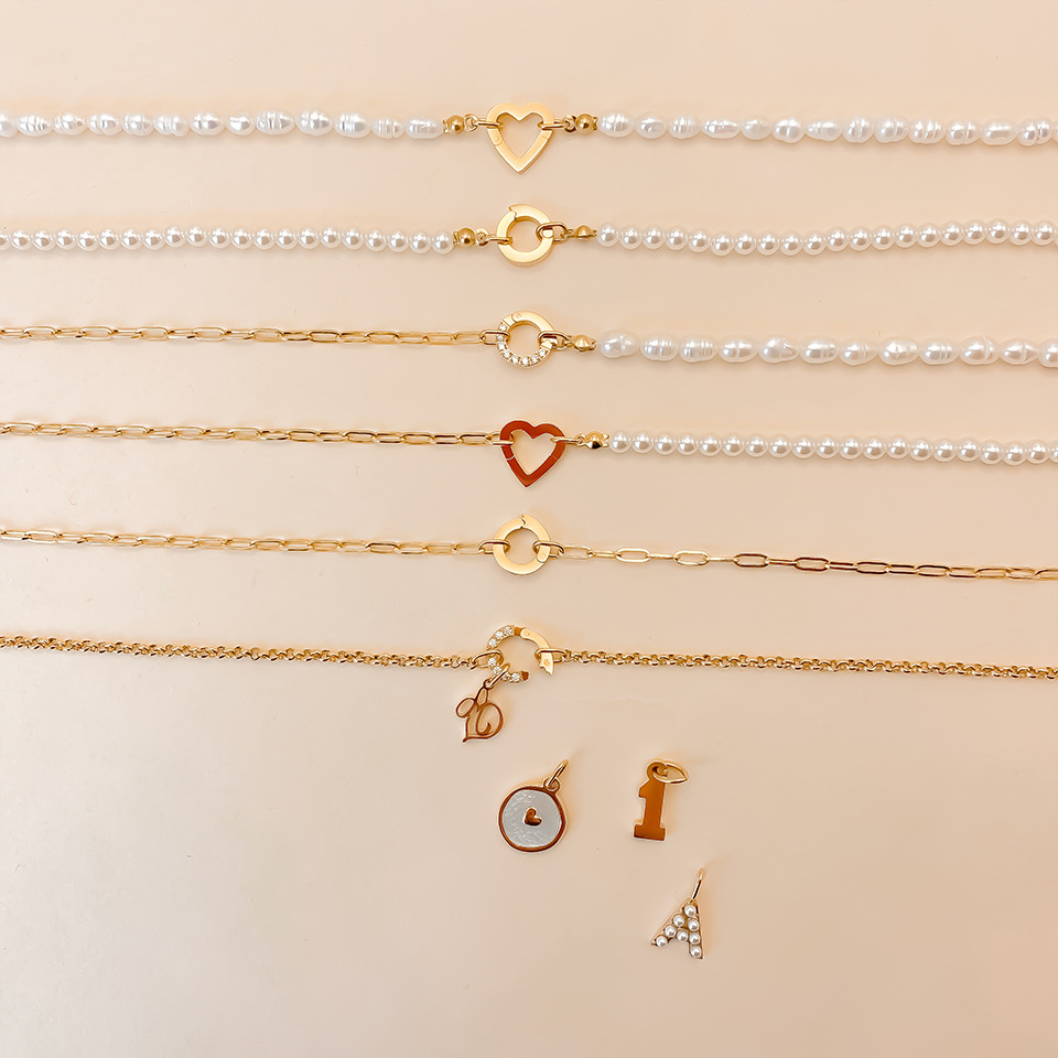 Casual Style 1 Piece Stainless Steel DIY Ornament Accessories Pendant Casual Round Heart Shape