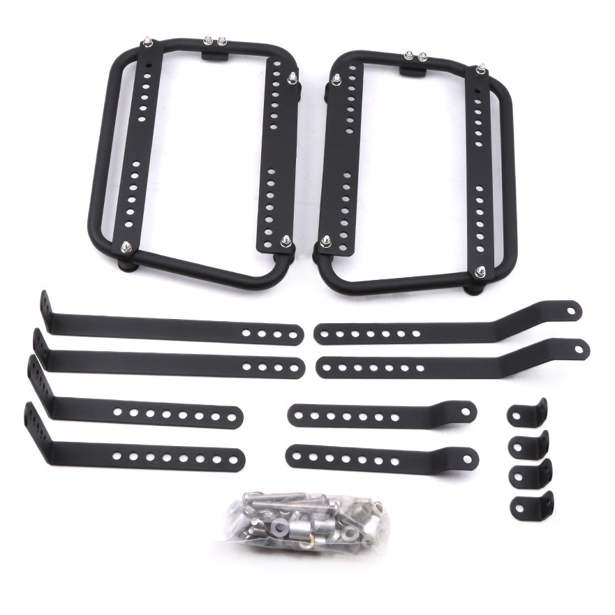 Motocicleta universal caja lateral soporte adecuado para Kawasaki Yamaha Suzuki Honda motocicleta aleación de aluminio caja lateral marco