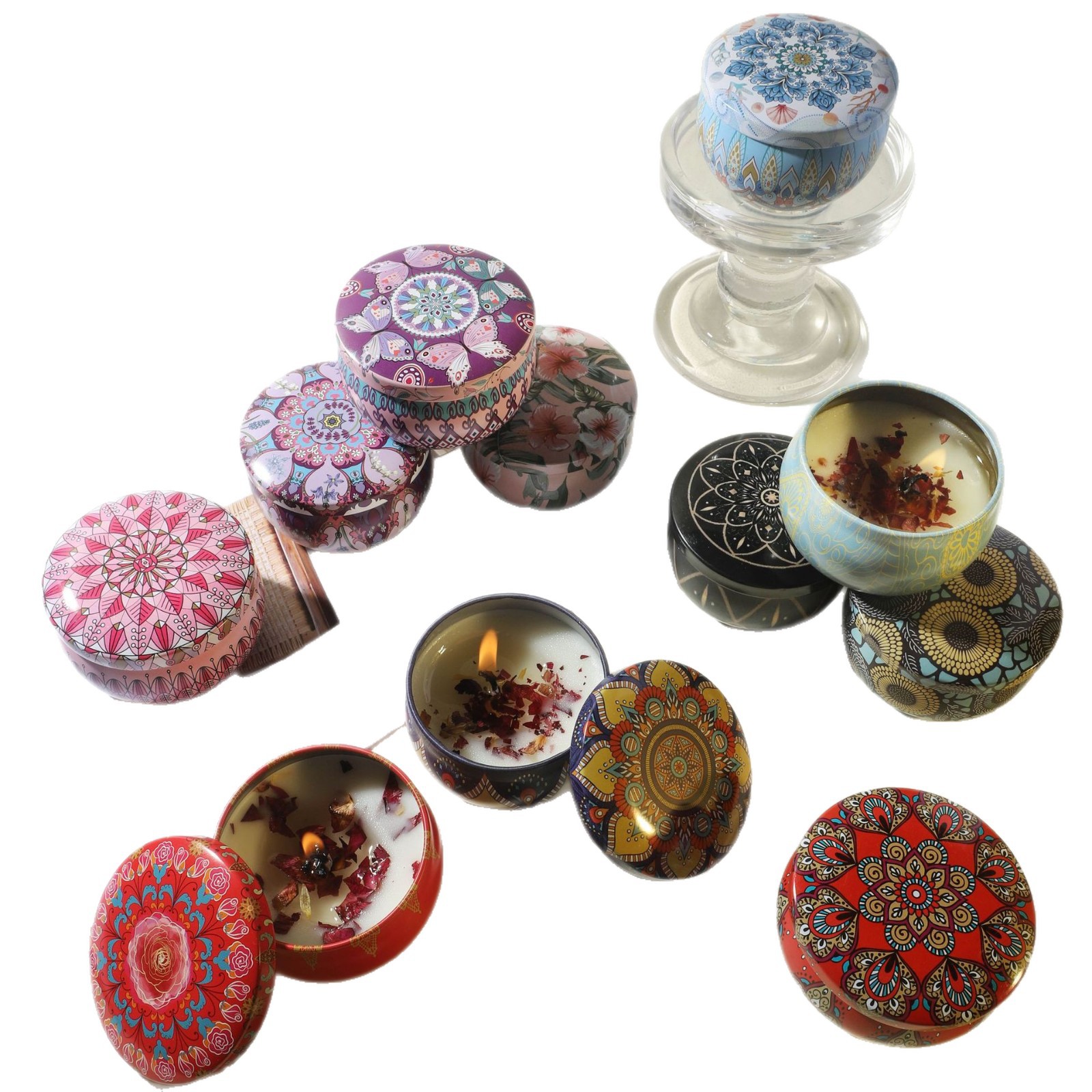 Vegetación transfronteriza cera de soja flores secas cera de cera de flores de boda regalos de cumpleaños flores aromáticas velas de aroma