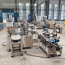 防沉淀液体颜料灌装旋盖机全自动搅拌定量灌装压塞旋盖贴标生产线