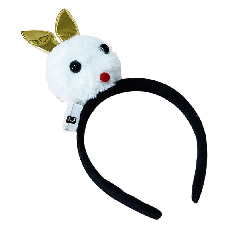 Nueva luminosa cabeza conejo diadema brillante terciopelo felpa
