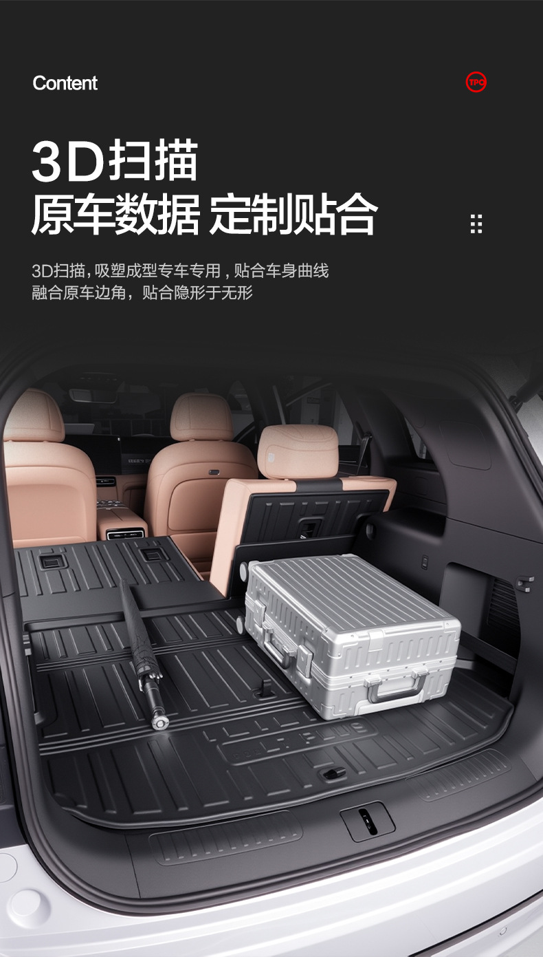 Jietu Shanhai L7 Plus Trunk Mat Car Interior Accessories Modification Parts Decorative Tpe Waterproof Trunk Mat