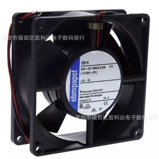 出售进口 3314 原装德国24V 0.1A 2.4W 9232 9厘米直流散热风扇
