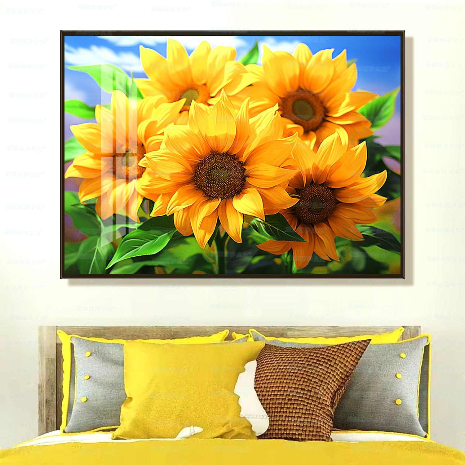 [Algodón importado] Mona Lisa Real Bordado de Girasoles Flores de Sol Edición actualizada Nuevo bordado de hilo hecho a mano image 3