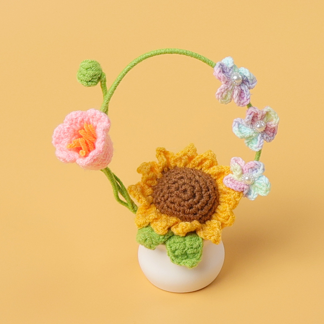 Rosa Suzuki + No me olvides - girasol Cesta de maceta
