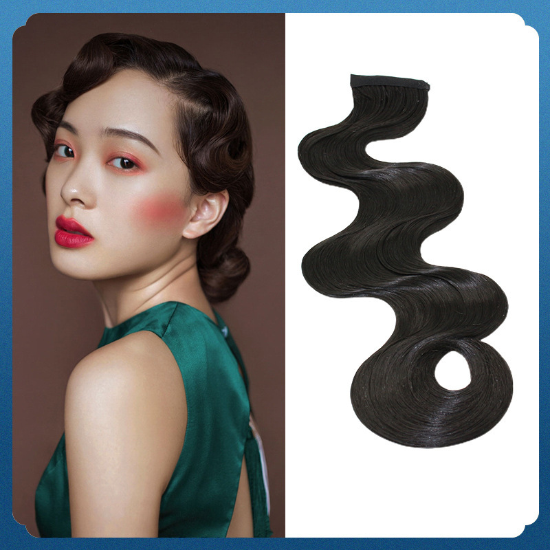 Retro Hand Push Corrugated Bangs Piece Costume Wig Cheongsam Studio Wave Wig Bangs Female